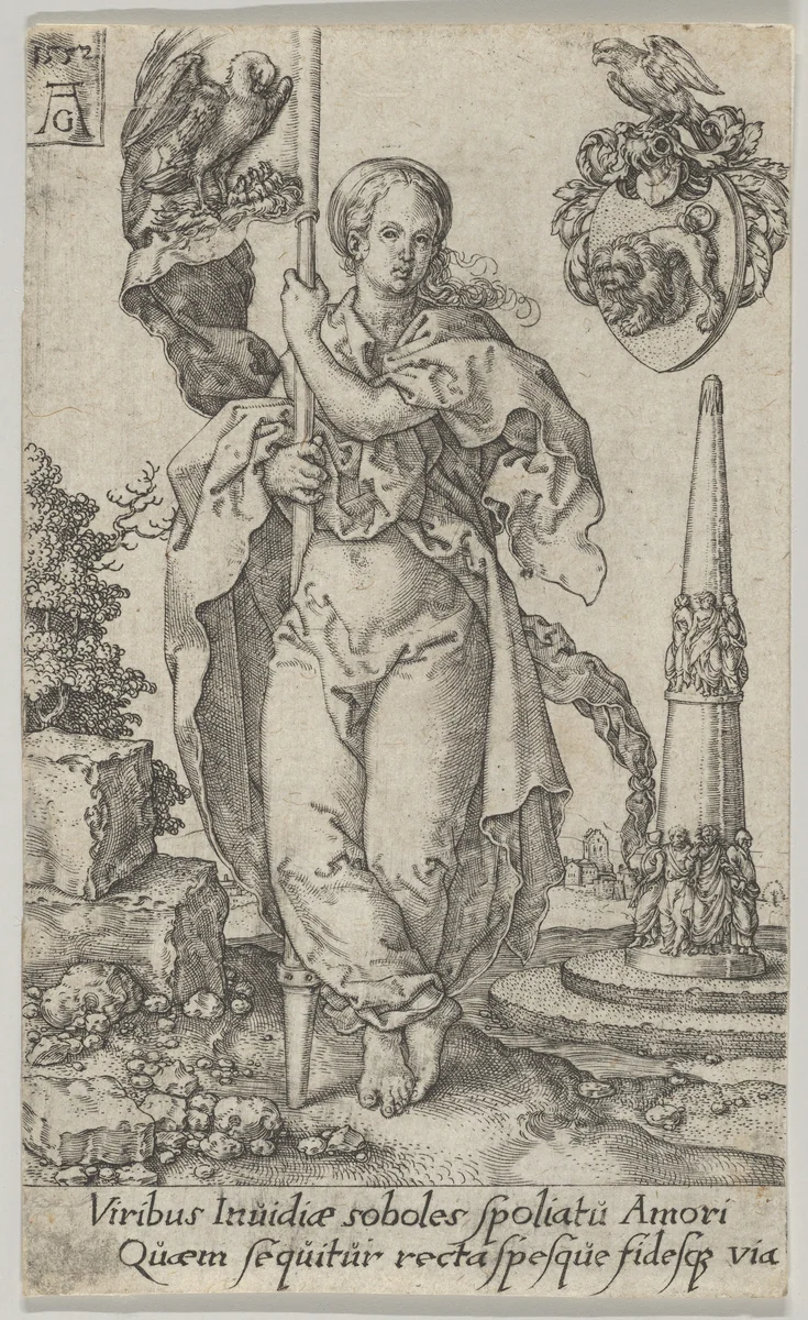 Charity, from "The Virtues" by Heinrich Aldegrever, print, 1552