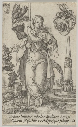 Charity, from "The Virtues" by Heinrich Aldegrever, print, 1552