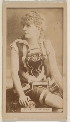 Mlle. Jane May, from the Actresses series (N245) issued by Kinney Brothers to promote Sweet Caporal Cigarettes by Kinney Brothers Tobacco Company, photograph, 1890