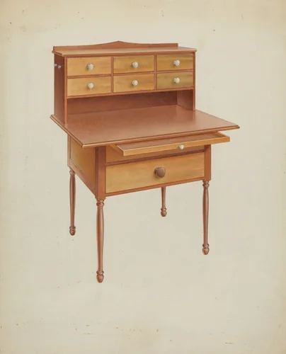 Shaker Sewing Table by Alfred H. Smith, index of american design, 1938