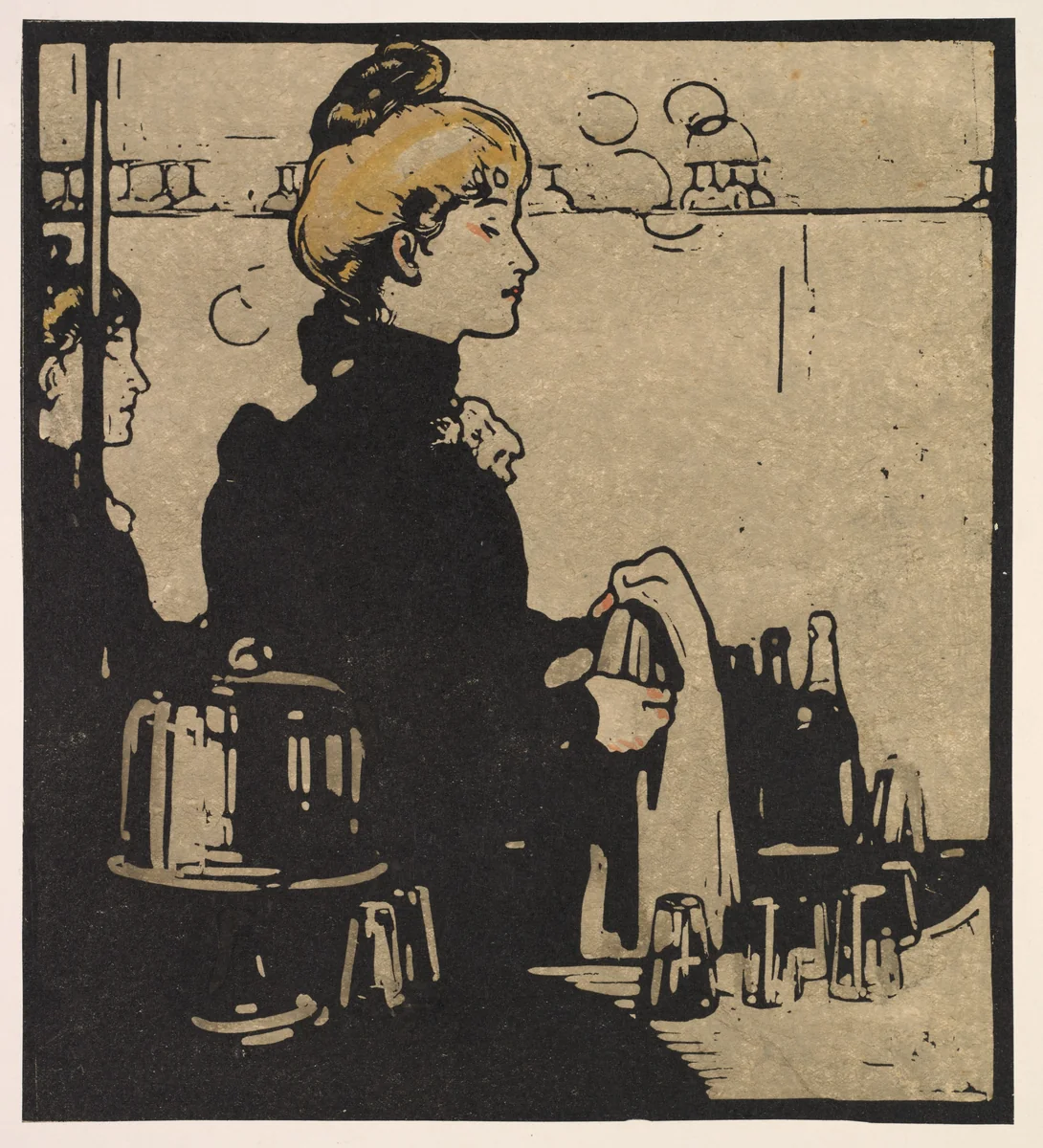 London Types: Barmaid by William Nicholson, print, 1898