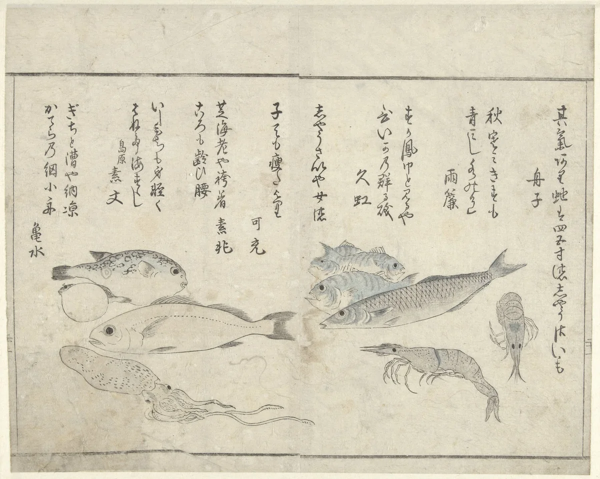 Zeedieren by Kitao Masayoshi, print, 1775-1824