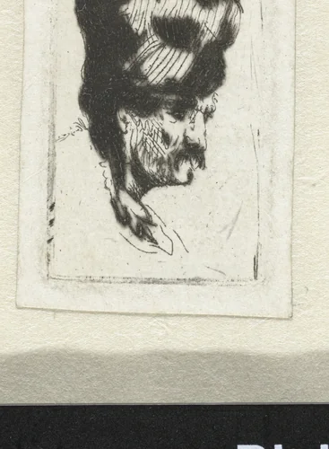 Man in a square cap, in profile right by James Hazard, print, 1758-1787