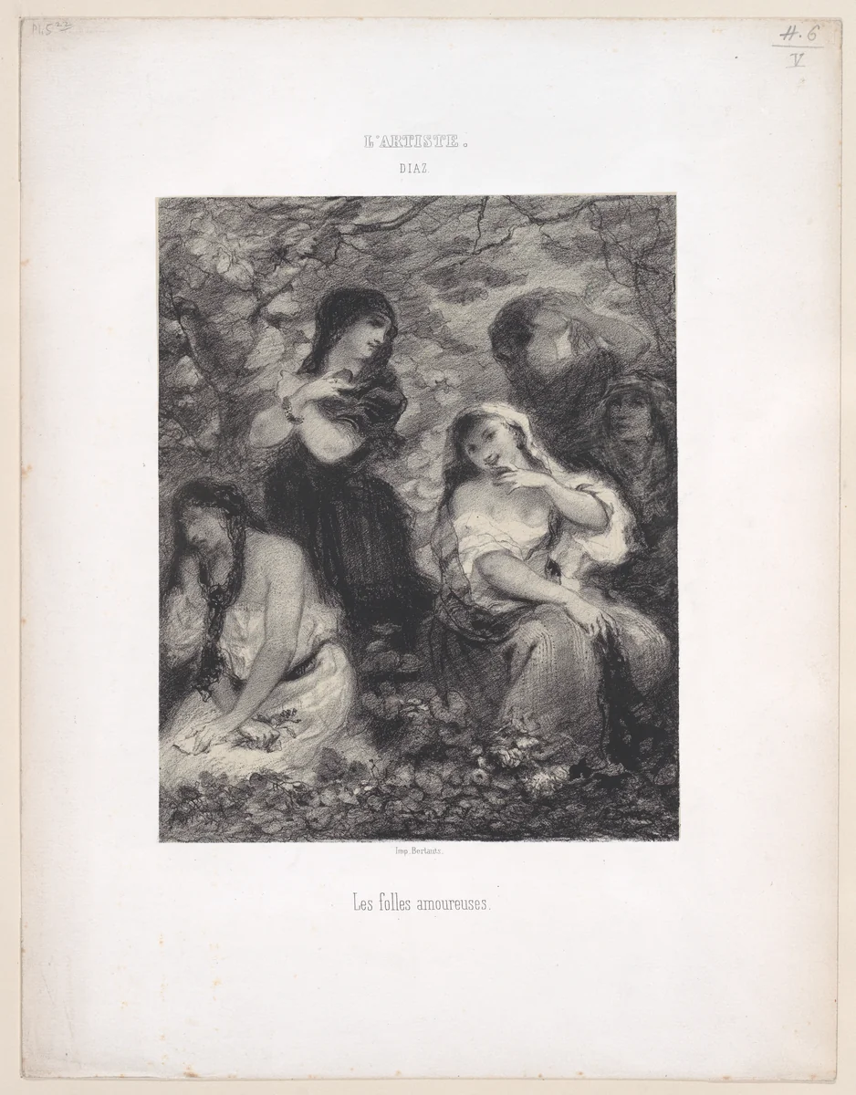 Les Folles Amoureuses by Narcisse Virgile Diaz de la Peña, print, 1830-1876