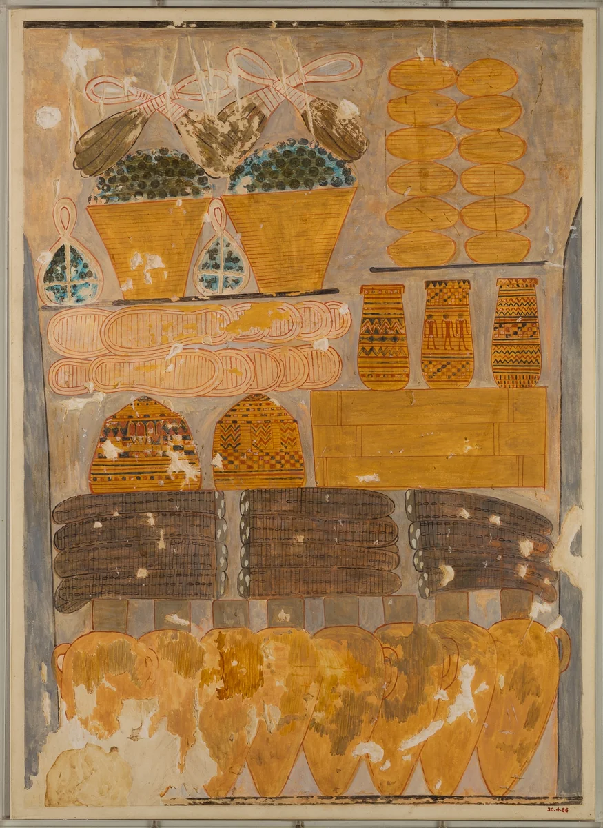 Provisions Stored in the Temple, Tomb of Rekhmire by Nina de Garis Davies, artwork, -1479--1425