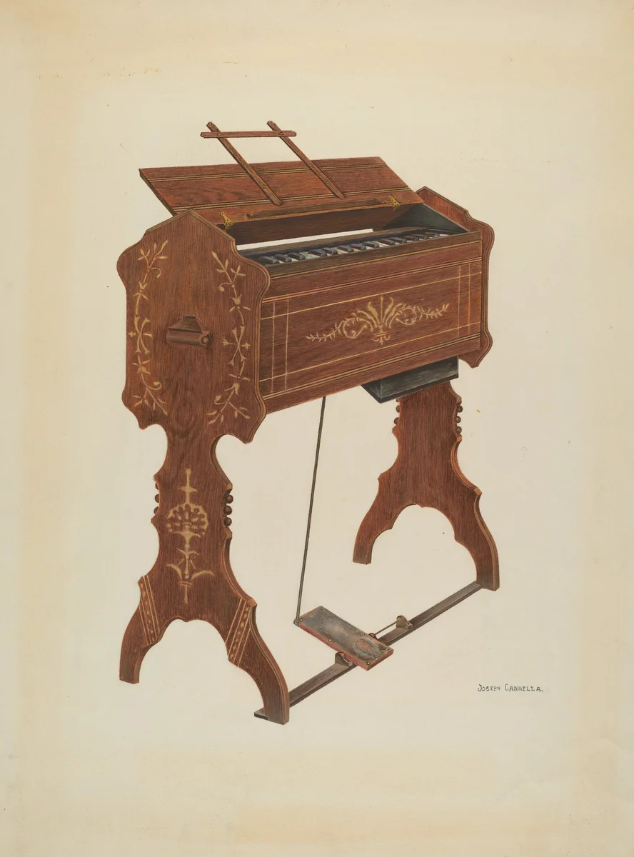 Cottage Organ by Joseph Cannella, index of american design, 1941