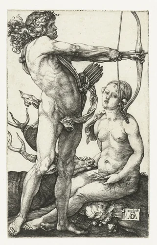 Apollo en Diana by Unknown, print, 1501-1506