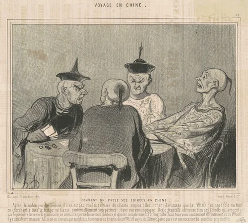 Comment on passe ses soirées en chine by Honoré Daumier, print, 1845