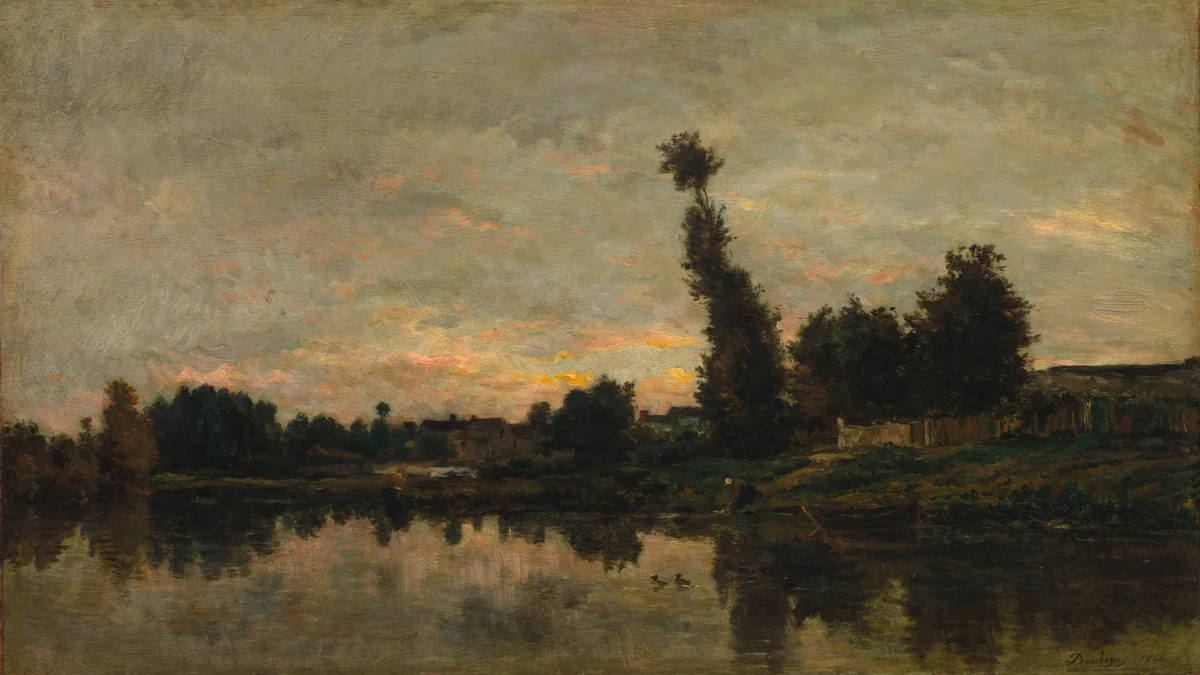 Sunset on the River Oise by Charles-François Daubigny, painting, 1866