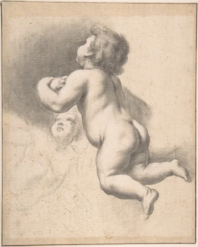 Cherubs by anonymous, drawing, 1600-1700