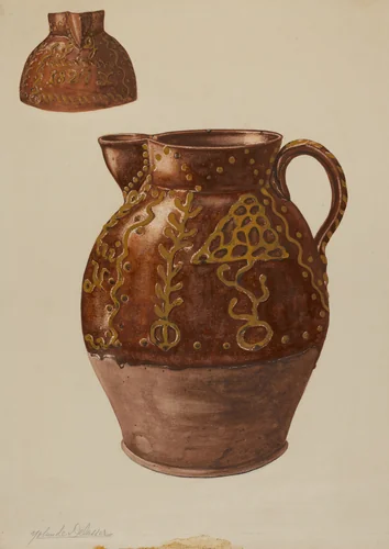 Pa. German Pitcher by Yolande Delasser, index of american design, 1937