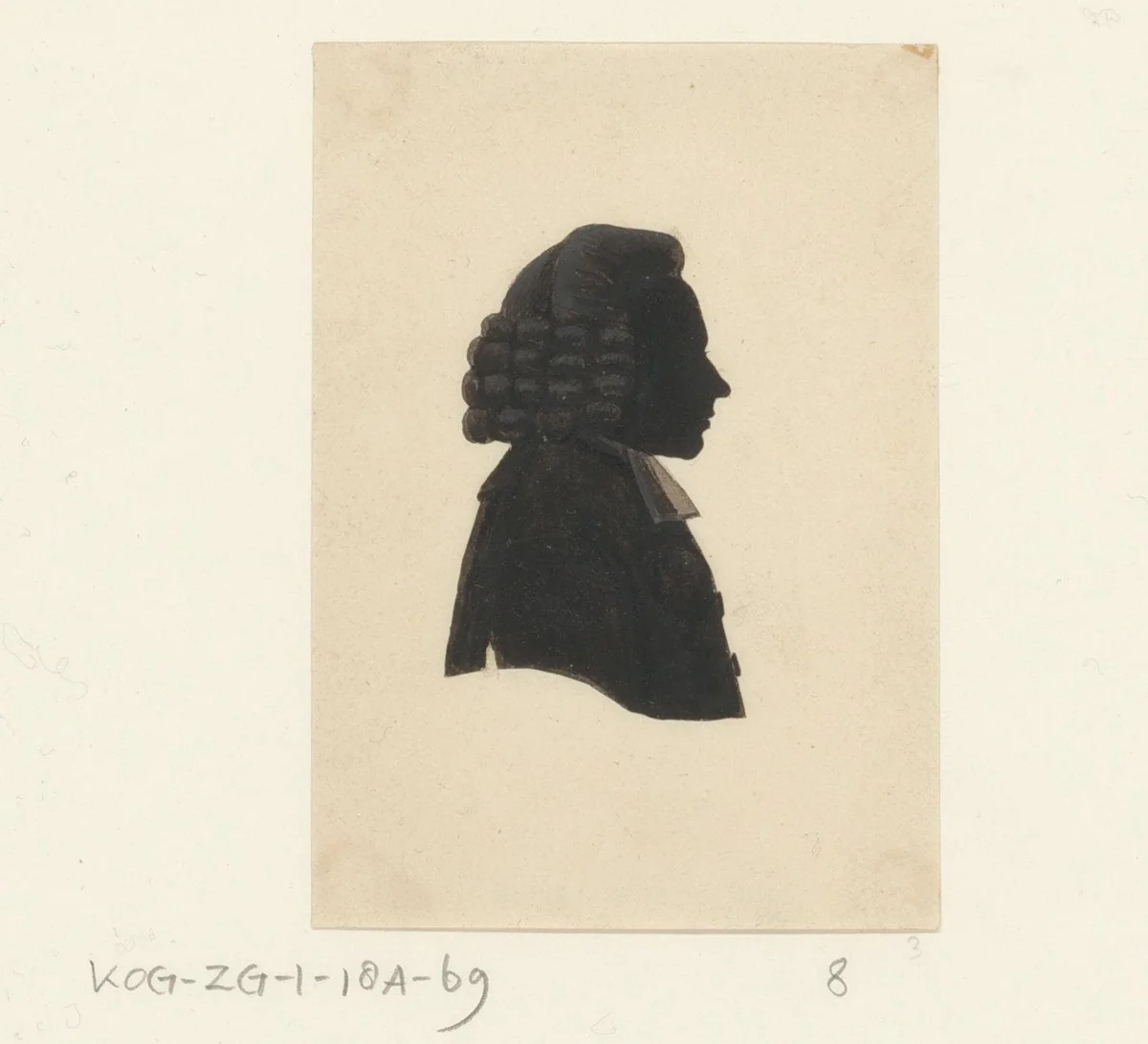 Silhouetportret van een geestelijke of rechter by anonymous, other, 1775-1849