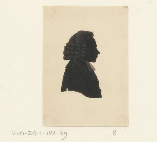 Silhouetportret van een geestelijke of rechter by anonymous, other, 1775-1849