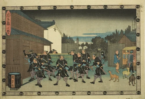 Act 10 (Judanme), from the series "The Revenge of the Loyal Retainers (Chushingura)" by Utagawa Hiroshige (歌川広重), print, 1829-1844