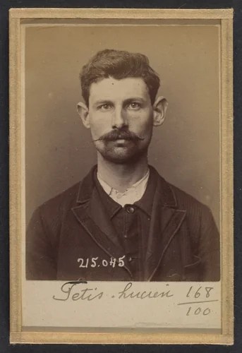 Fétis. Julien. 26 ans, né à New York (USA). Couvreur. Anarchiste. 3/3/94. by Alphonse Bertillon, photograph, 1894
