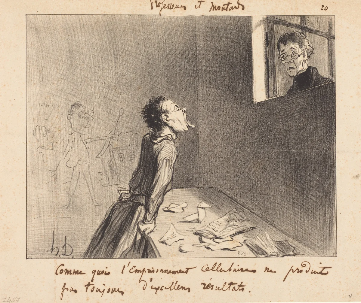 Comme quoi l'emprisonnement cellulaire... by Honoré Daumier, print, 1846