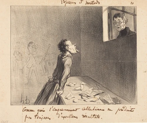 Comme quoi l'emprisonnement cellulaire... by Honoré Daumier, print, 1846