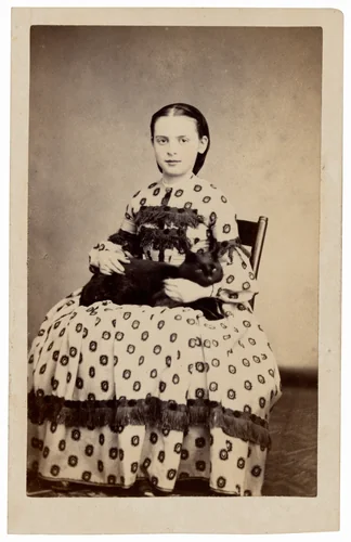 Portrait of a Girl and Cat by Thomas M. V. Doughty, photograph, 1857-1867