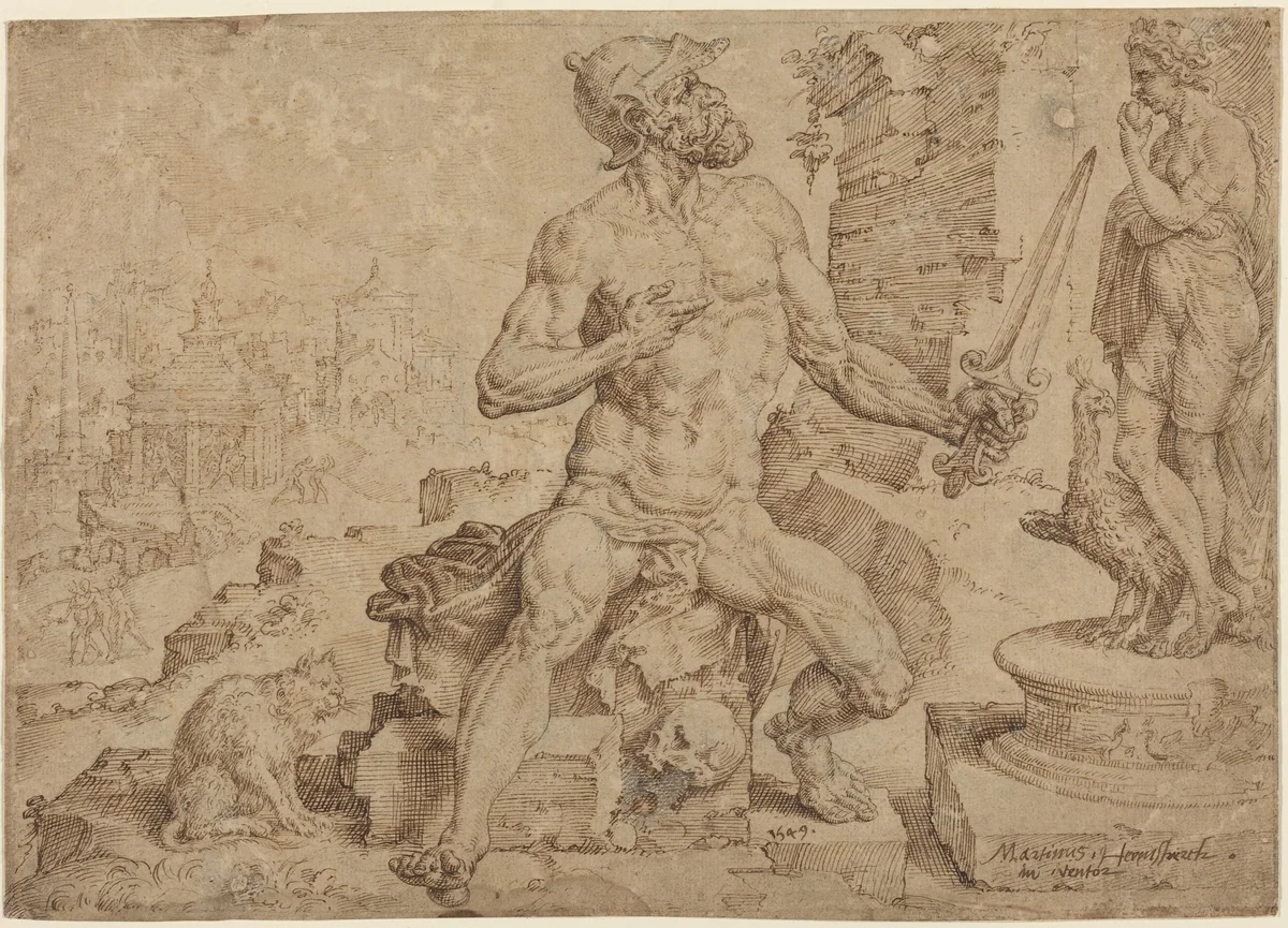 Simeon the Patriarch by Maerten van Heemskerck, drawing, 1549