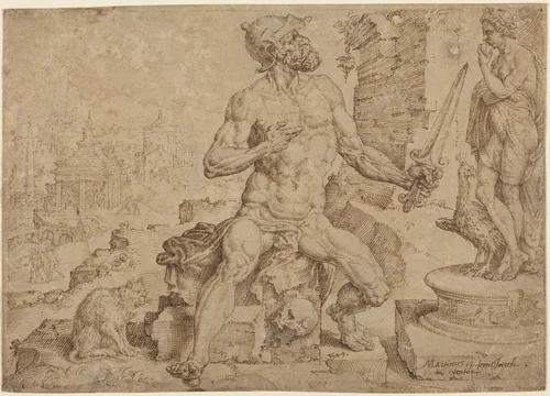 Simeon the Patriarch by Maerten van Heemskerck, drawing, 1549