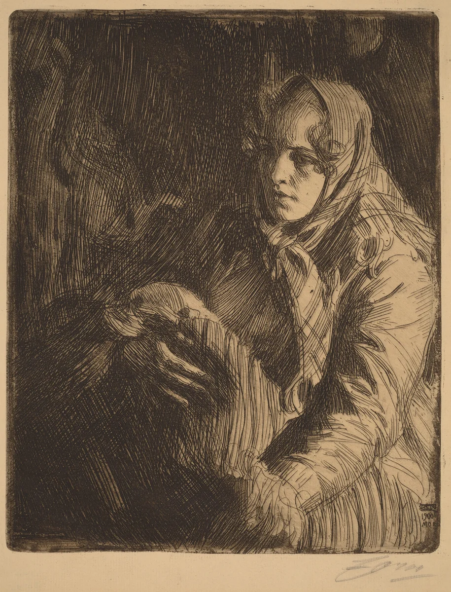 Madonna by Anders Zorn, print, 1900