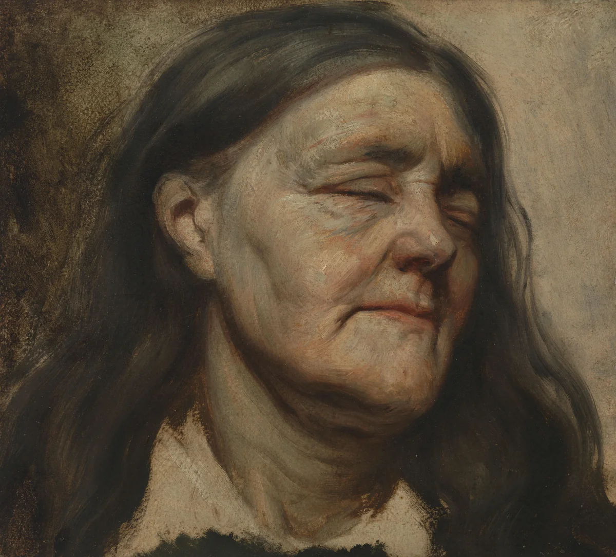 Studie van een oude vrouw by Matthijs Maris, painting, 1856-1857