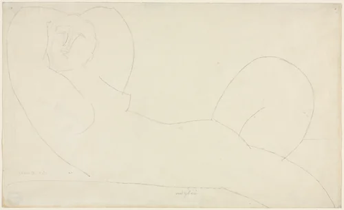 Reclining Female Nude by Amedeo Modigliani, drawing, 1914