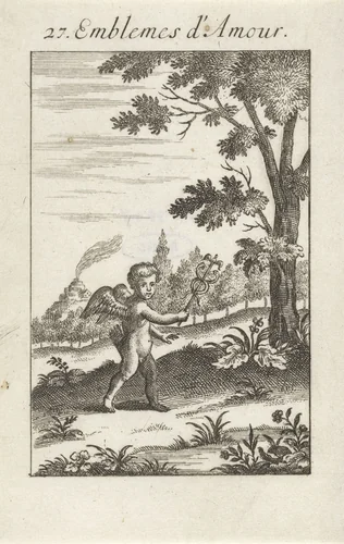 Amor met caduceus by Jan van Vianen, print, 1686