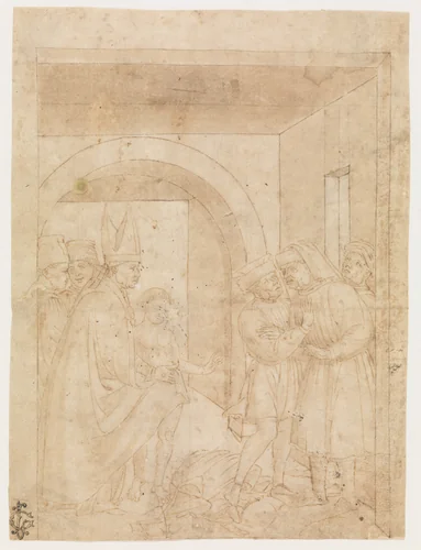 Saint Francis Before the Bishop by Niccolò Solimani, drawing, 1466-1472
