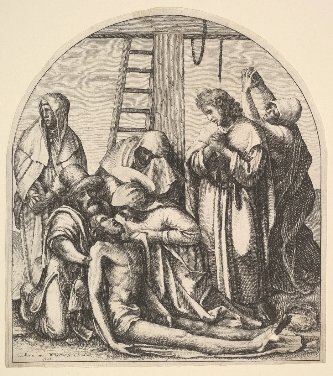 Descent from the Cross by Wenceslaus Hollar, print, 1640