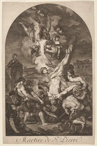 Martire de St. Pierre (The Martyrdom of Saint Peter) by Jean Barbault; Pierre-Hubert Subleyras, print, 1705-1766