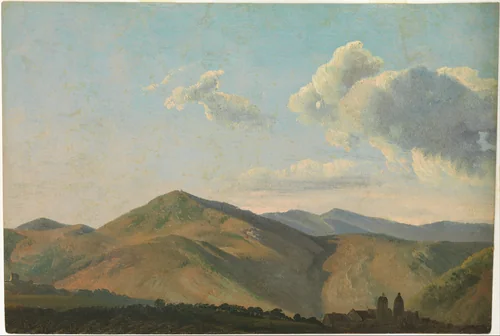 Mountainous Landscape at Vicovaro by Simon Denis, painting, 1786-1797