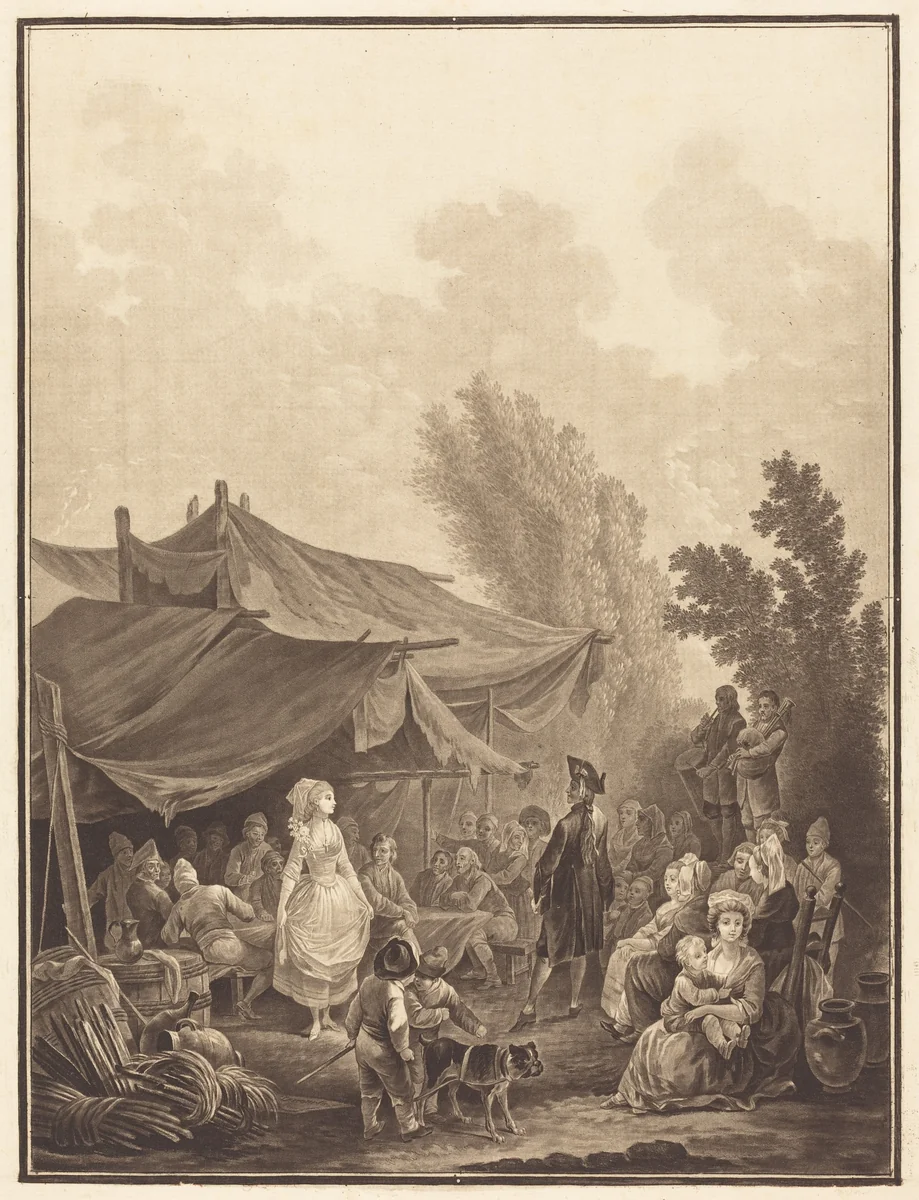 Noce de Village (Village Wedding) by Charles-Melchior Descourtis; Nicolas Antoine Taunay, print, 1785