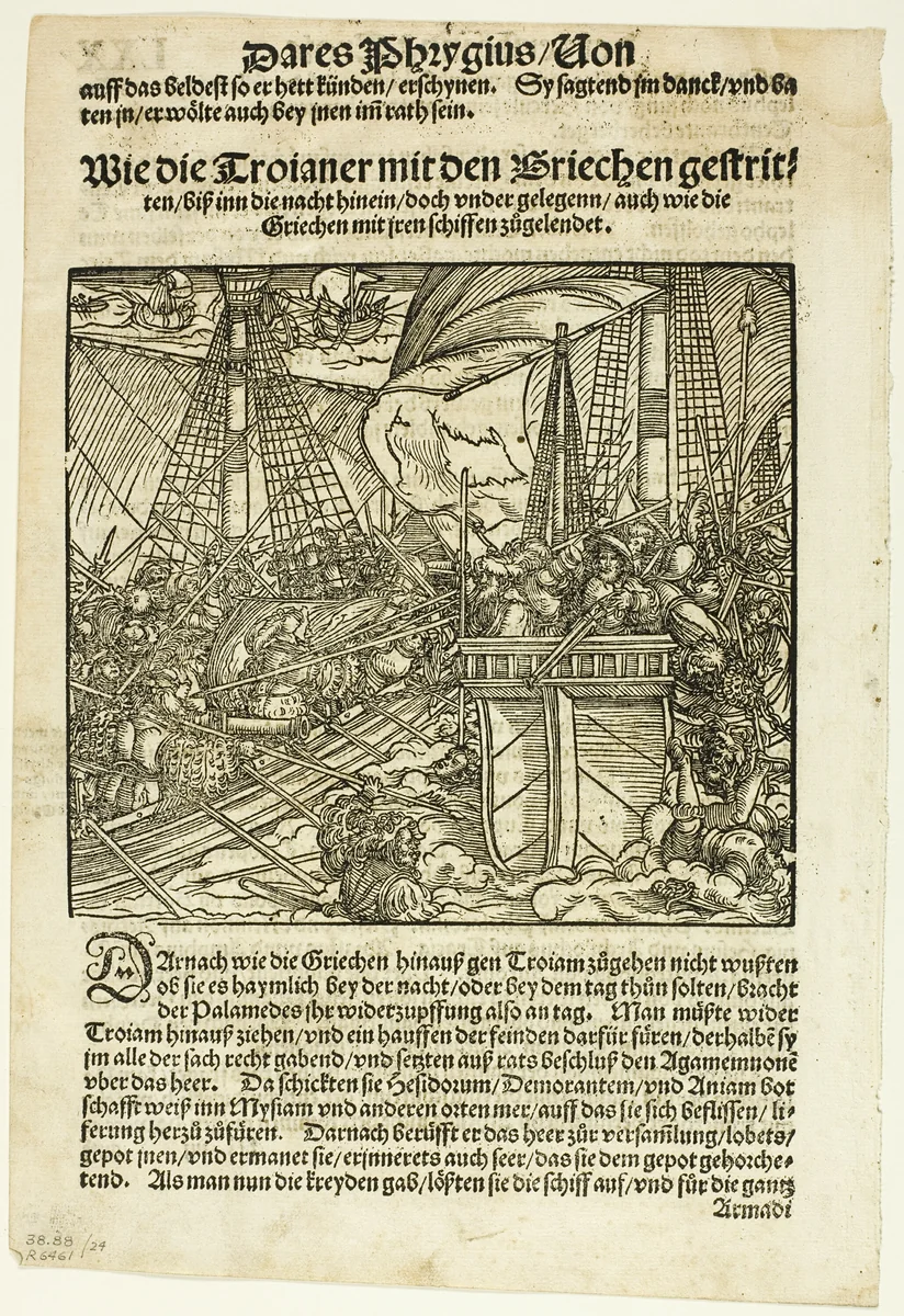 Illustration from Von dem Troianischen Krieg, plate 24 from Woodcuts from Books of the XVI Century by Hans Weiditz, print, 1536