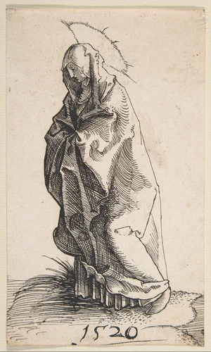 Standing Madonna in Mourning by Monogrammist G.Z., drawing, 1520