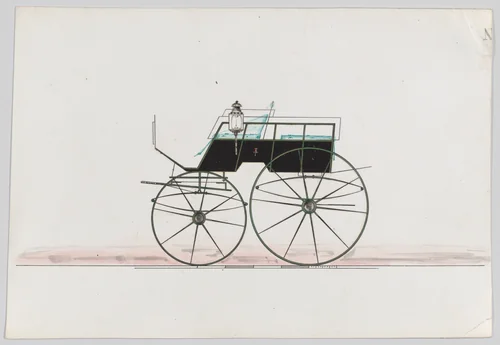 Design for Game Wagon/Dos-à-dos Phaeton by Brewster & Co., drawing, 1850-1870