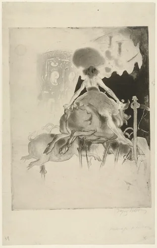 Merry-go-round (Manège de cochons) by Jacques Villon, print, 1907