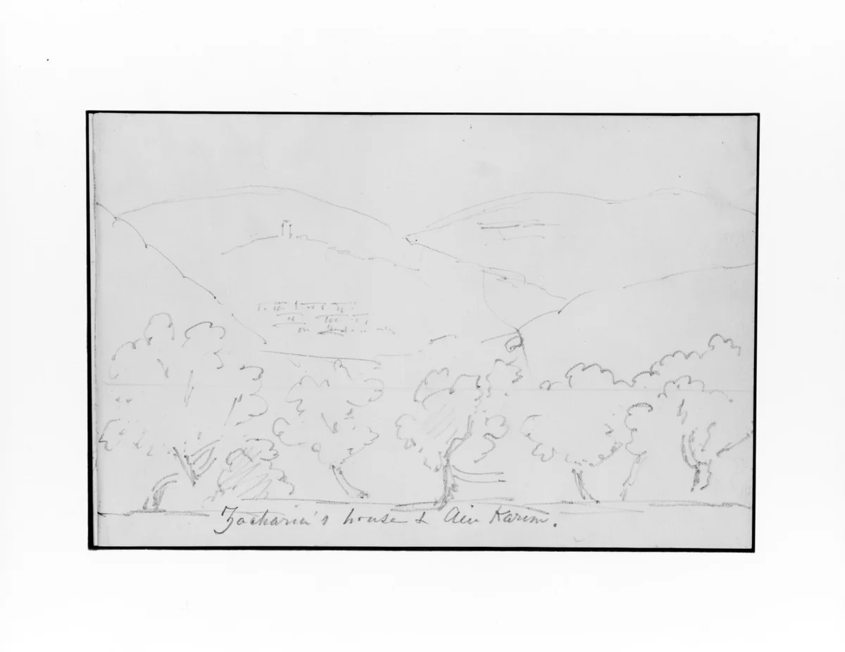 Zacharias House and Ein Karem (from Sketchbook) by Mary Newbold Sargent, artwork, 1904