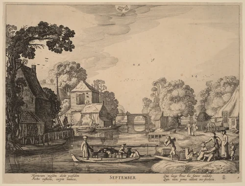 September by Jan van de Velde, print, 1593-1641