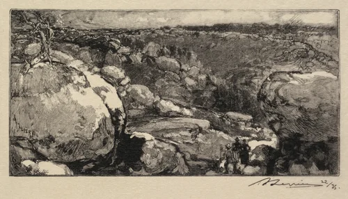 Fontainebleau Forest: The Cirque of Long-Rocher (La Forêt de Fontainebleau: Le cirque du Long-Rocher) by Auguste Louis Lepère, book, 1888