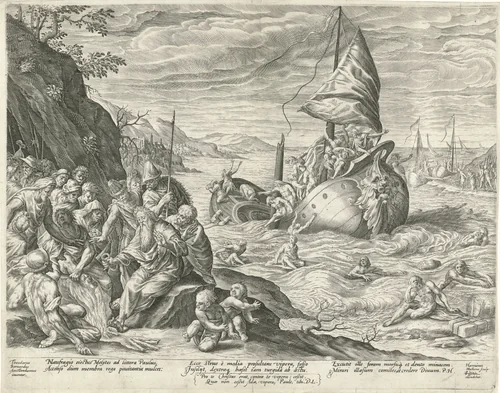 Paulus op Malta by Unknown, print, 1586-1590