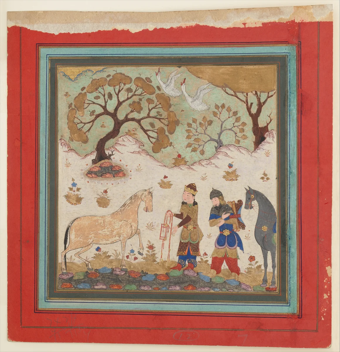 "Rustam Captures Rakhsh", Folio from a Shahnama (Book of Kings) by Abu'l Qasim Firdausi, manuscript, 1425-1475