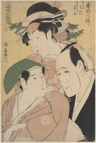 The New Year Niwaka Festival in the Pleasure Quarters by Eishōsai Chōki, print, 1786-1806