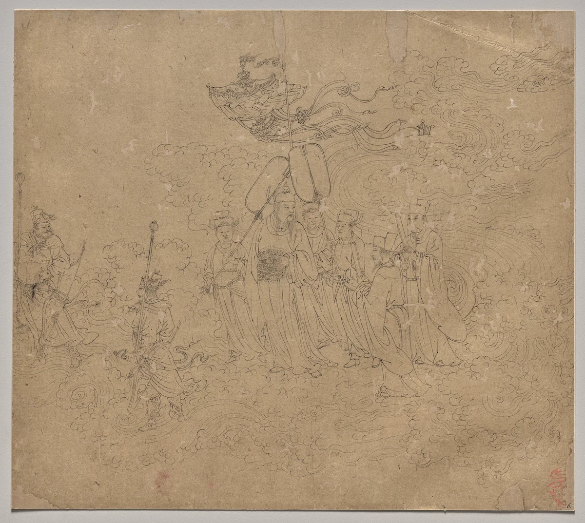Album of Daoist and Buddhist Themes: Procession of Daoist Deities: Leaf 6 by Unknown, painting, 1200-1299