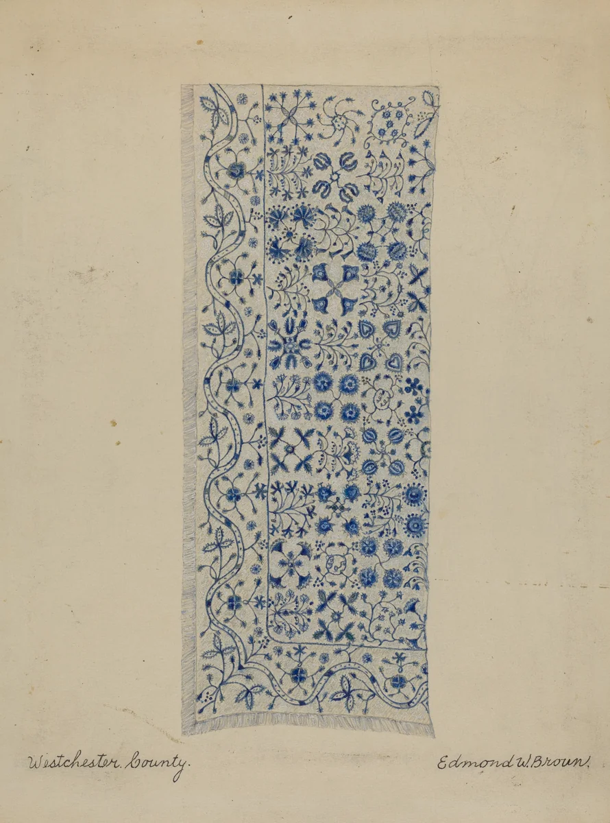 Wool Coverlet by Edmond W. Brown, index of american design, 1936