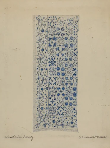 Wool Coverlet by Edmond W. Brown, index of american design, 1936