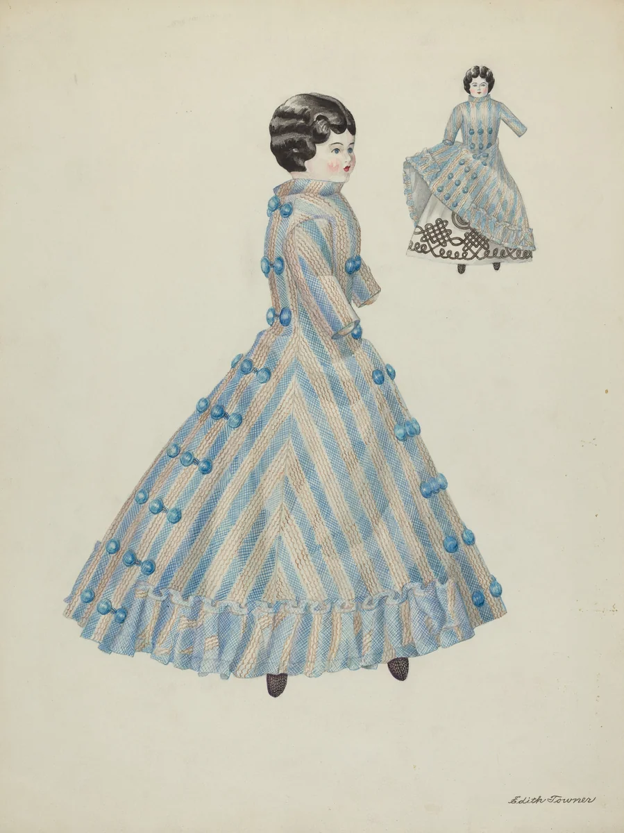 Doll with China Head by Edith Towner, index of american design, 1937