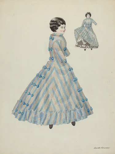 Doll with China Head by Edith Towner, index of american design, 1937