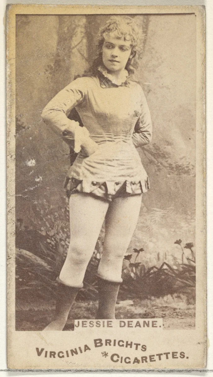 Jessie Deane, from the Actors and Actresses series (N45, Type 1) for Virginia Brights Cigarettes by Allen & Ginter, photograph, 1885-1891