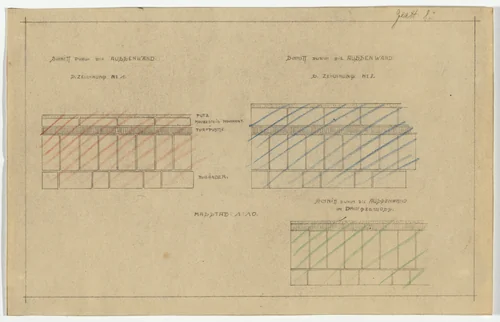 Wolf House, Gubin, Poland (Sections: typical walls) by Ludwig Mies van der Rohe, mies van der rohe archive, 1925